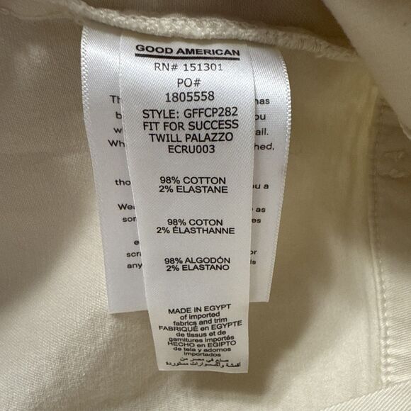 Good American Medium Jumpsuit Crop Palazzo Ecru Ivory Fit For Success Womens NWT - Picture 5 of 12